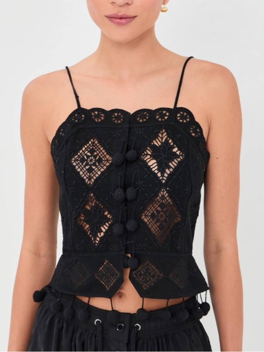Isabel Marant Black Nelssy, Sz Small Fr 36, Camisole Top NWT Original $860